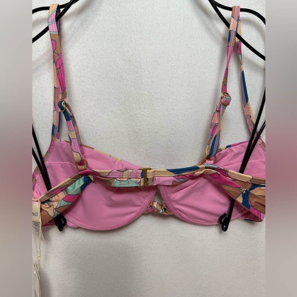 L*Space Rose Bikini Sundazed Floral Triangle Top NWT L - Picture 2 of 7